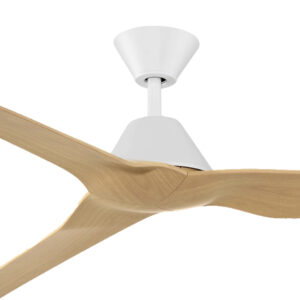 Fanco Infinity-ID DC Ceiling Fan 64-inch White and Beechwood Motor