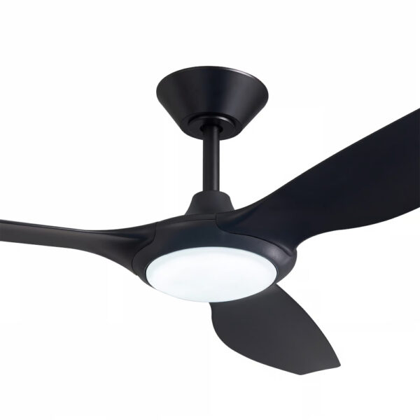 Three Sixty Delta DC Ceiling Fan with LED Light - Black 52"