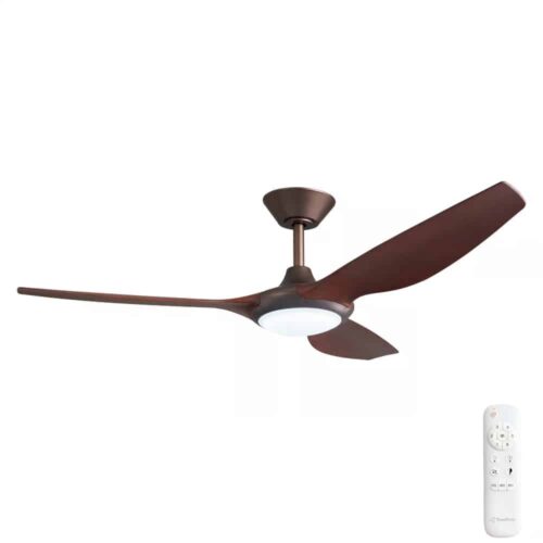 Three Sixty Delta DC 52" Ceiling Fan with LED Light in Oil-rubbed Bronze with Koa Blades
