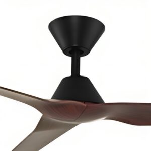 Fanco Infinity-iD DC Ceiling Fan with Wall Control & Remote/SMART - Black with Spotted Gum Blades 54" - Image 2