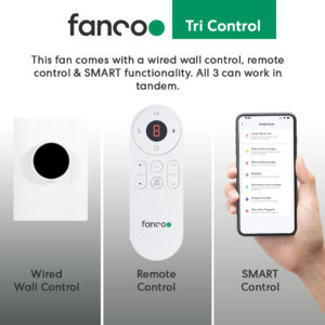 Fanco Infinity-iD DC Ceiling Fan with Wall Control & Remote/SMART - Black with Spotted Gum Blades 54" - Image 5