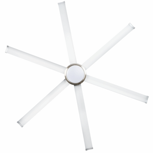 Brilliant Colossus DC Ceiling Fan 84-inch Satin Nickel with LED Light
