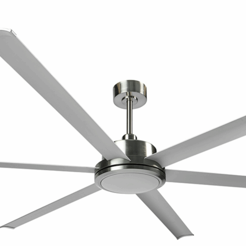 Brilliant Colossus DC Ceiling Fan with LED Light 84-inch Satin Nickel Motor