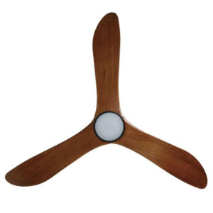 Eglo Currumbin DC Ceiling Fan with LED Light - Black with Merbau Blades 60" - Image 4