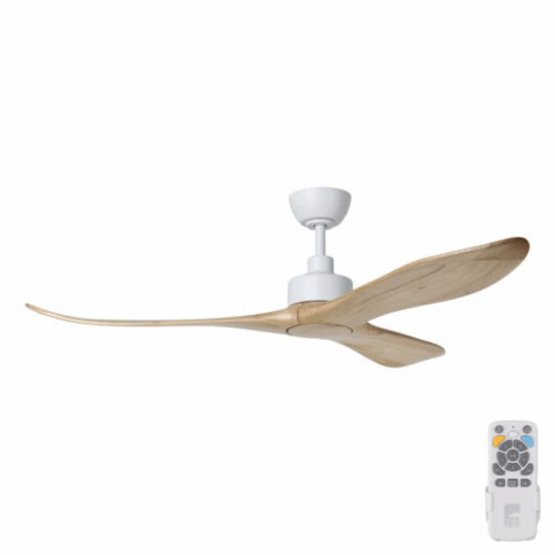Eglo Currumbin DC Ceiling Fan - White with Natural Blades 60"