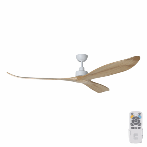 Eglo Currumbin DC Ceiling Fan - White with Natural Blades 80"