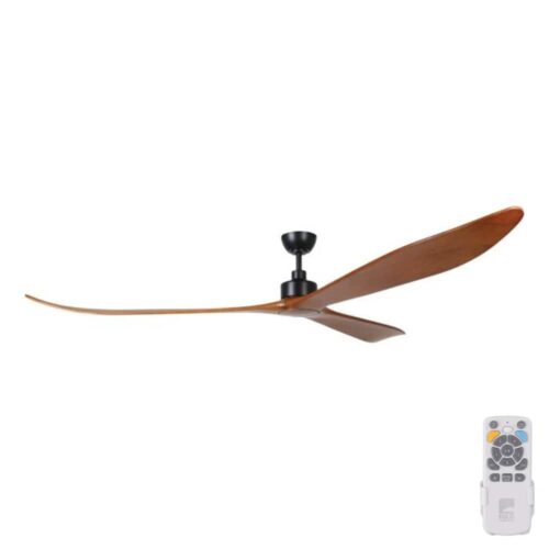 Eglo Currumbin DC Ceiling Fan - Black with Merbau Blades 100"