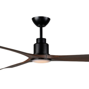 Mercator Iceman DC Ceiling Fan with LED Light - Black with Cypress Timber-style Blades 60" - Image 2