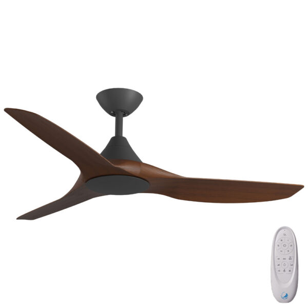 Calibo CloudFan SMART DC Ceiling Fan - Black with Koa Blades 48"