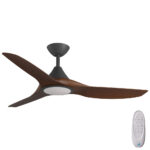 Calibo CloudFan SMART DC Ceiling Fan - Black with Koa Blades 48"