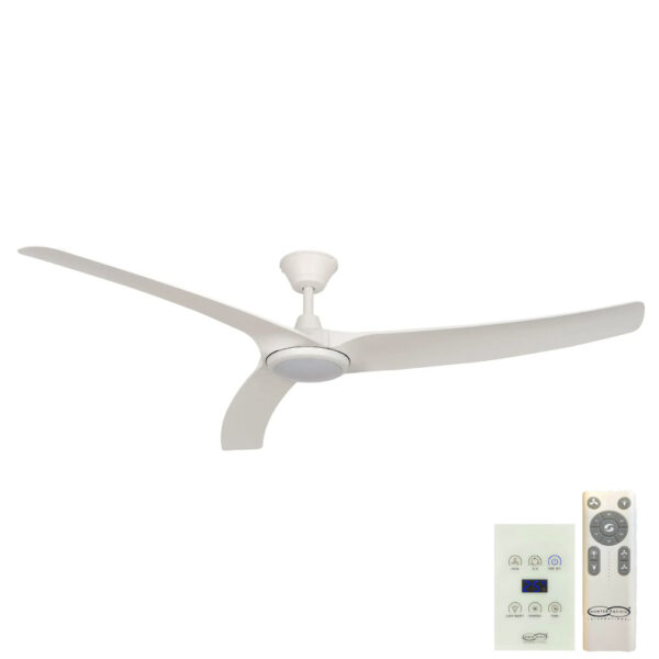 Hunter Pacific Aqua V2 IP66 DC Ceiling Fan with LED Light - Matte Black with Koa Blades 70" (Remote & Wall Control)