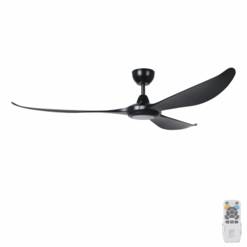 kurrawa 70inch black ceiling fan with light and remote