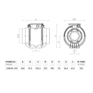 Oerre Linear Mixflow Inline Fan 100mm - Image 5