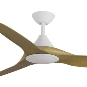 Calibo CloudFan SMART DC Ceiling Fan with LED Light - White with Teak Blades 48" - Image 2