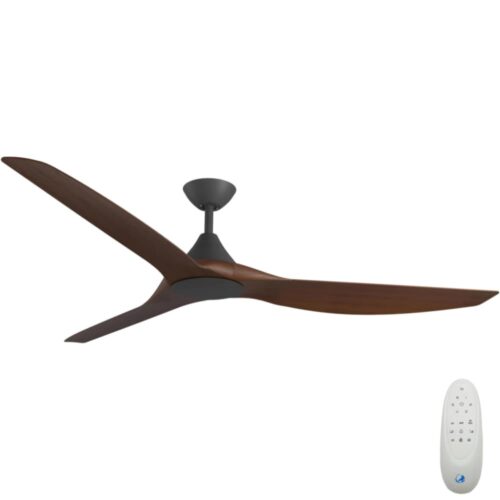 Calibo CloudFan SMART DC Ceiling Fan - Black with Koa Blades 72"