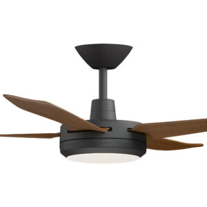 Airborne Enviro DC Ceiling Fan with LED Light in Black with Koa Blades 52" Motor