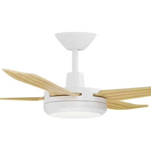 Airborne Enviro DC Ceiling Fan with LED Light in White with Bamboo Blades 52" Motor
