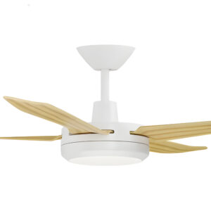 Airborne Enviro DC Ceiling Fan with LED Light in White with Bamboo Blades 60" Motor