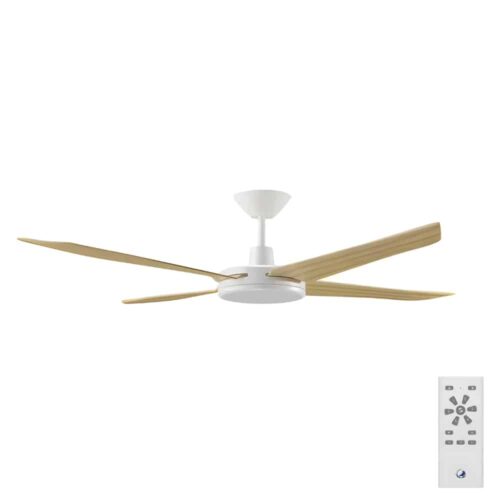 Airborne Enviro DC Ceiling Fan with Remote in White with Bamboo Blades 60"