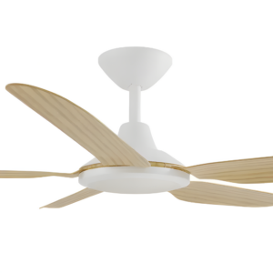 Calibo Storm DC Ceiling Fan with LED Light - White with Bamboo Blades 48" - Image 2