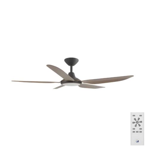 Calibo Storm DC Ceiling Fan with LED Light - Black with Koa Blades 52"