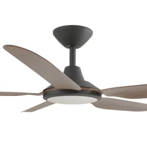 Calibo Storm DC Ceiling Fan with LED Light - Black with Koa Blades 52" - Image 2