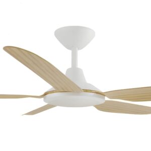 Calibo Storm DC Ceiling Fan with LED Light - White with Bamboo Blades 52" - Image 2