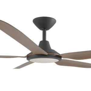 Calibo Storm DC Ceiling Fan with LED Light - Black with Koa Blades 56" - Image 2