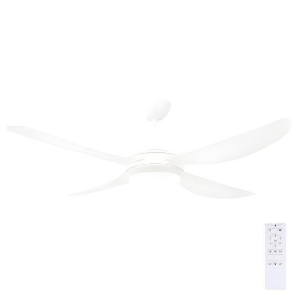 Brilliant Vector DC Ceiling Fan with LED Light - White 56"