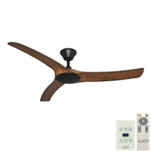 Hunter Pacific Aqua V2 IP66 Rated DC Ceiling Fan with Remote and Wall Control - Black with Koa 52"