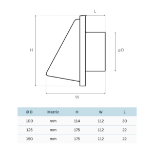 Weather Proof Hood Vent 125mm - White - Image 2