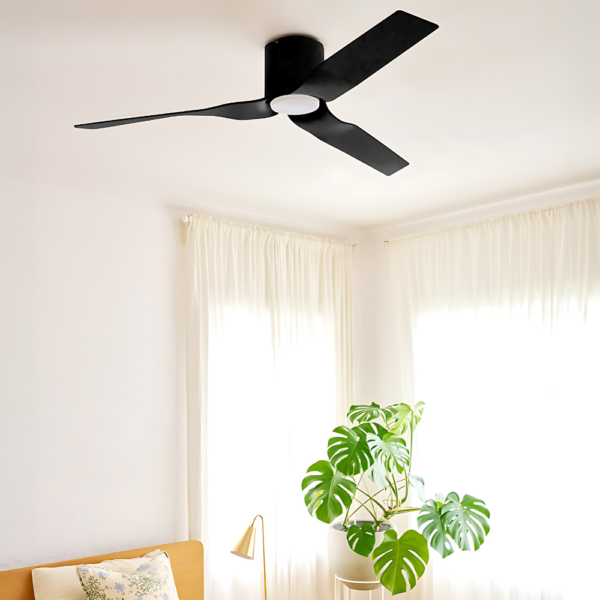 Fanco Flow DC Ceiling Fan with LED Light - Black 52"