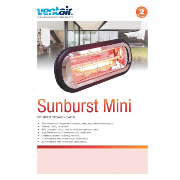 Sunburst Mini Radiant Infrared Heater (1000W)