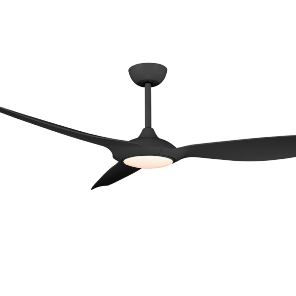 Claro Glider DC Ceiling Fan with LED Light - Black 60"