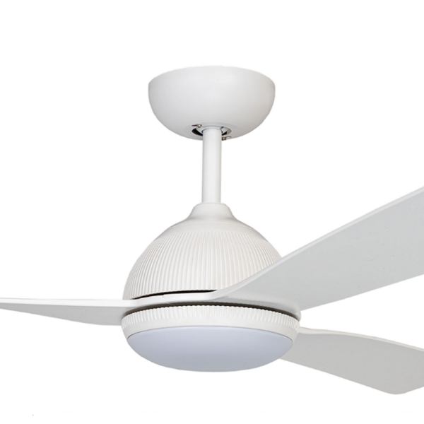 Claro Groove DC Ceiling Fan with CCT LED Light and Remote - White 52"