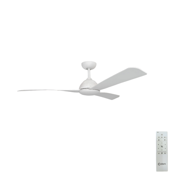 Claro Groove DC Ceiling Fan with Remote - White 52"