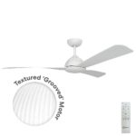 Claro Groove DC Ceiling Fan with Remote - White 52"