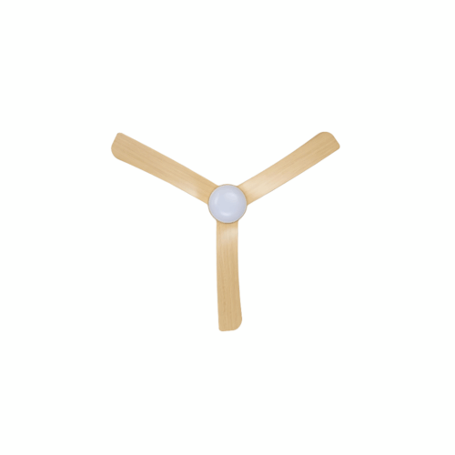 claro groove dc with light and remote - white with timber blades - bottom view