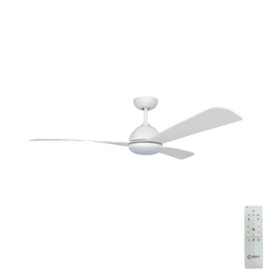 Claro Groove DC Ceiling Fan with CCT LED Light and Remote - White 52"