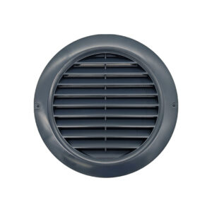 Round Fixed Louvre Wall Vent 125mm with Flyscreen - Dark Grey - Image 2