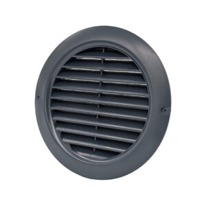 Round Fixed Louvre Wall Vent 125mm with Flyscreen - Dark Grey - Image 1