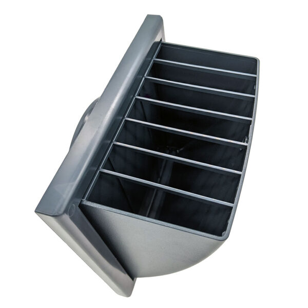 Round Fixed Louvre Wall Vent 150mm with Flyscreen - Dark Grey