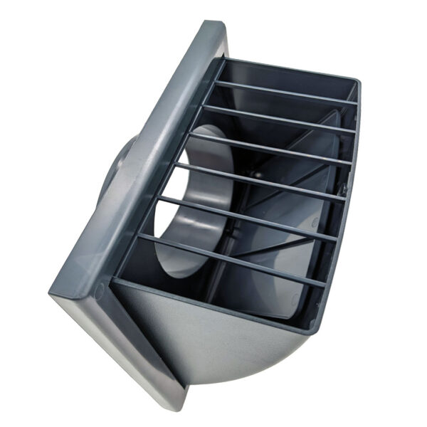 Round Fixed Louvre Wall Vent 150mm with Flyscreen - Dark Grey