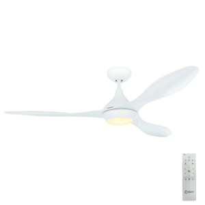 Claro Flight DC Ceiling Fan with LED Light - White 52"