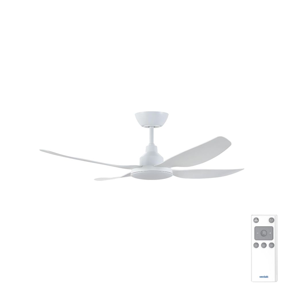 ALASKA DC – 48__1200mm 4 Blade DC Ceiling Fan – White – Indoor_Covered Outdoor – Remote included