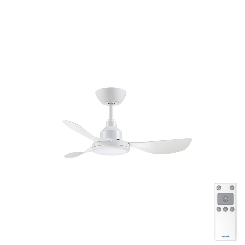 GLACIER DC – 36__900mm DC 3 Blade Ceiling Fan with 20W Tri CCT LED Light – White – Remote Incl – Indoor_Covered Outdoor