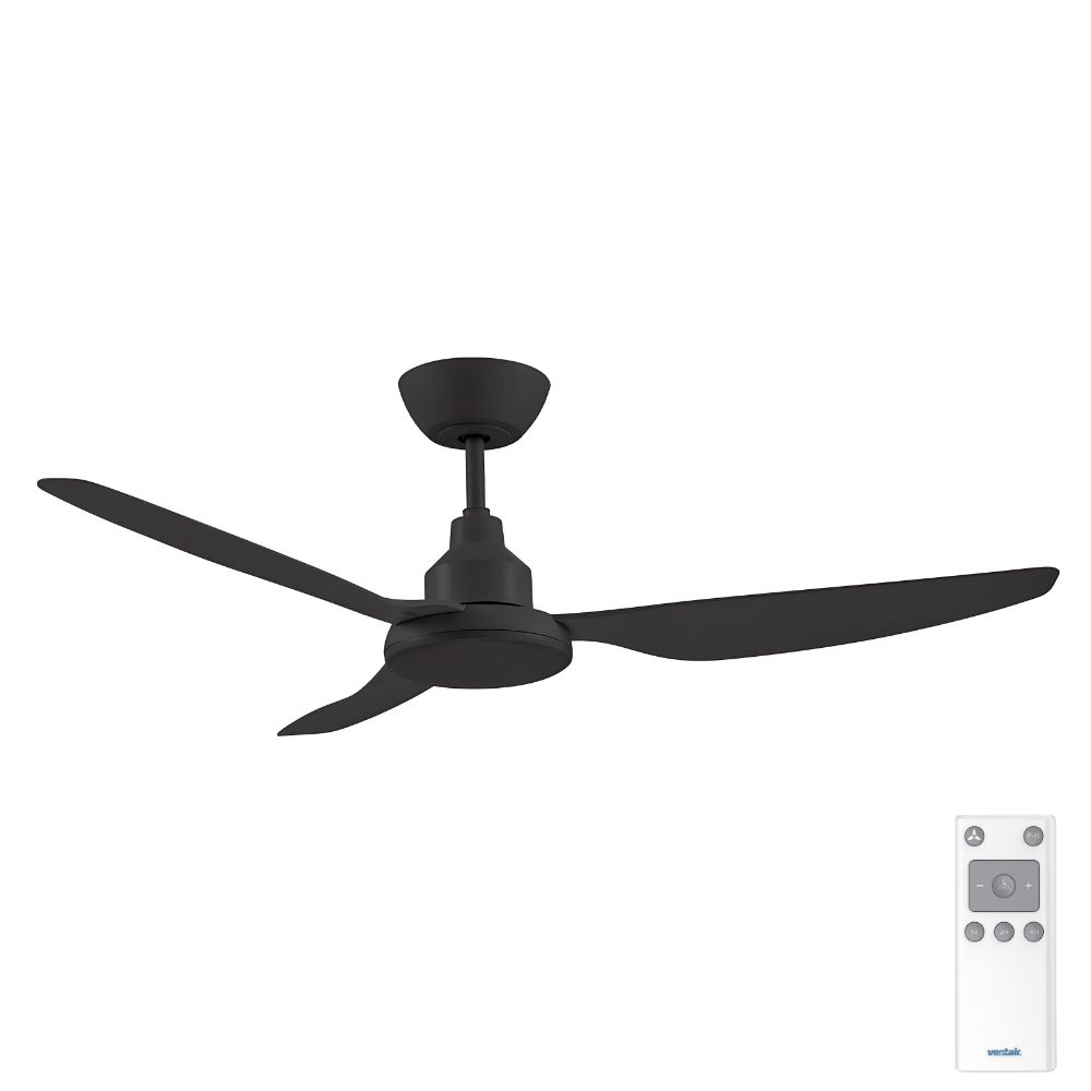 GLACIER DC – 56__1400mm DC 3 Blade Ceiling Fan – Black – Remote Incl – Indoor_Covered Outdoor