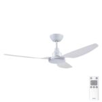 Ventair Glacier DC Ceiling Fan with LED Light - White 56"