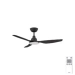 Ventair Glacier DC Ceiling Fan with LED Light - Black 48"