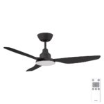 Ventair Glacier DC Ceiling Fan with LED Light - Black 52"